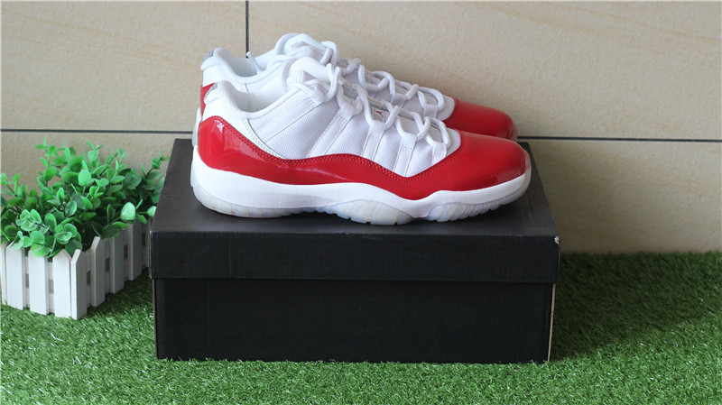 Authentic Air Jordan 11 Low White Varsity Red Cherry